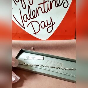 Zales .925 Silver Bracelet With Diamond Accent New With Tags In Box